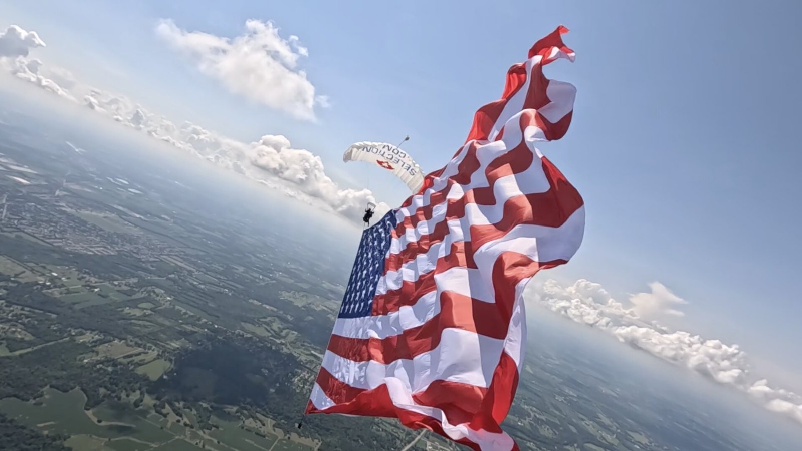 Giant U.S. flag — rear view