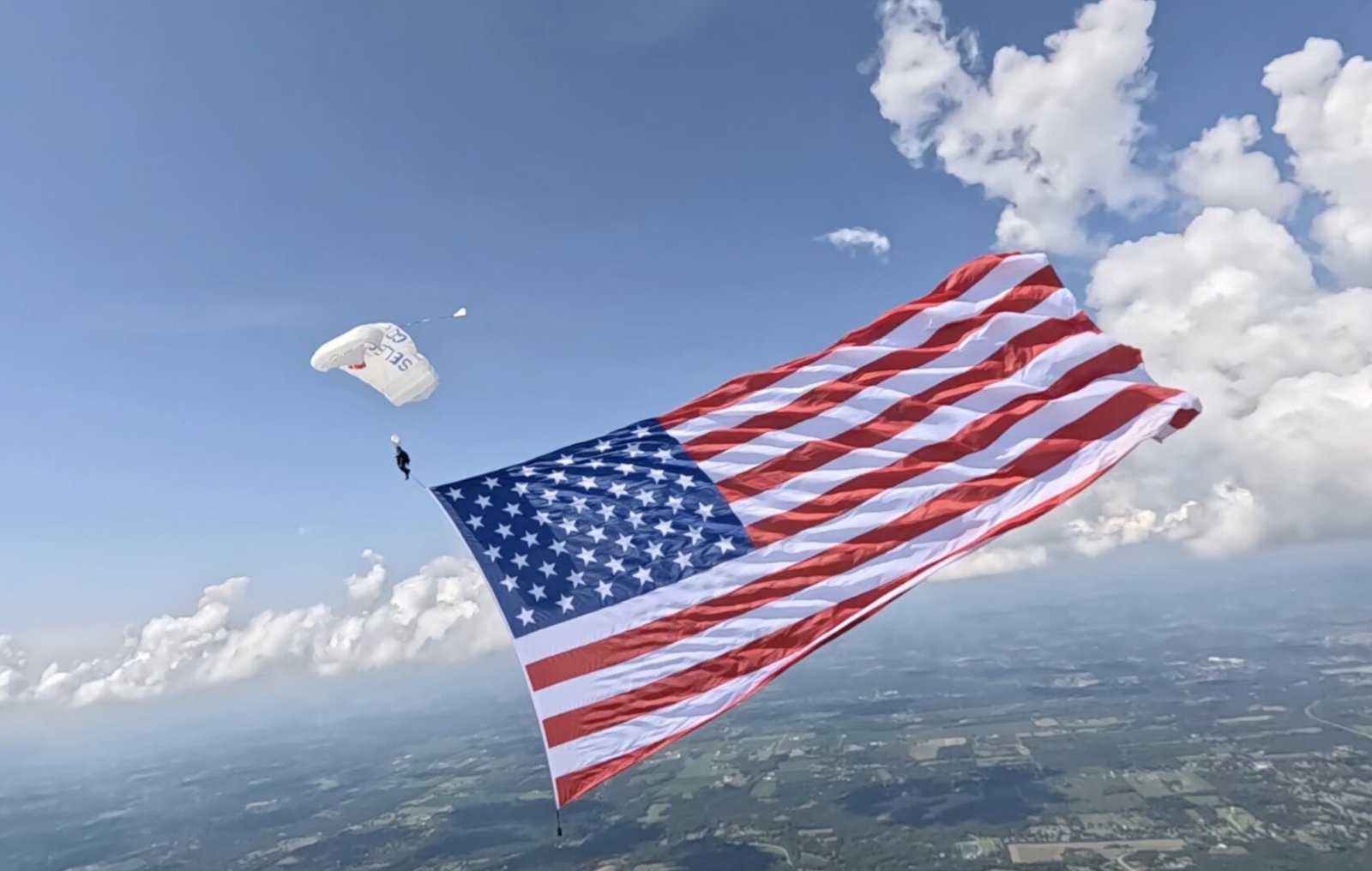 Giant U.S. flag — side view