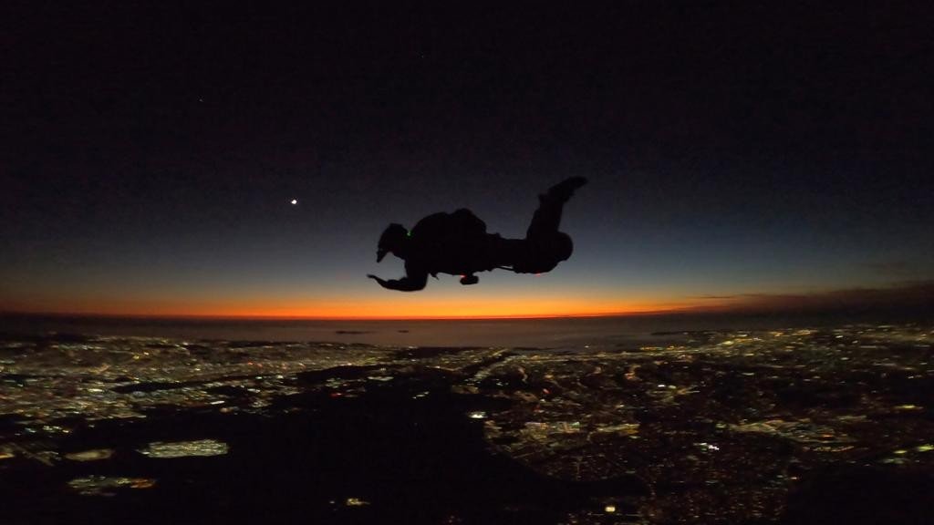 Night HALO — full combat equipment