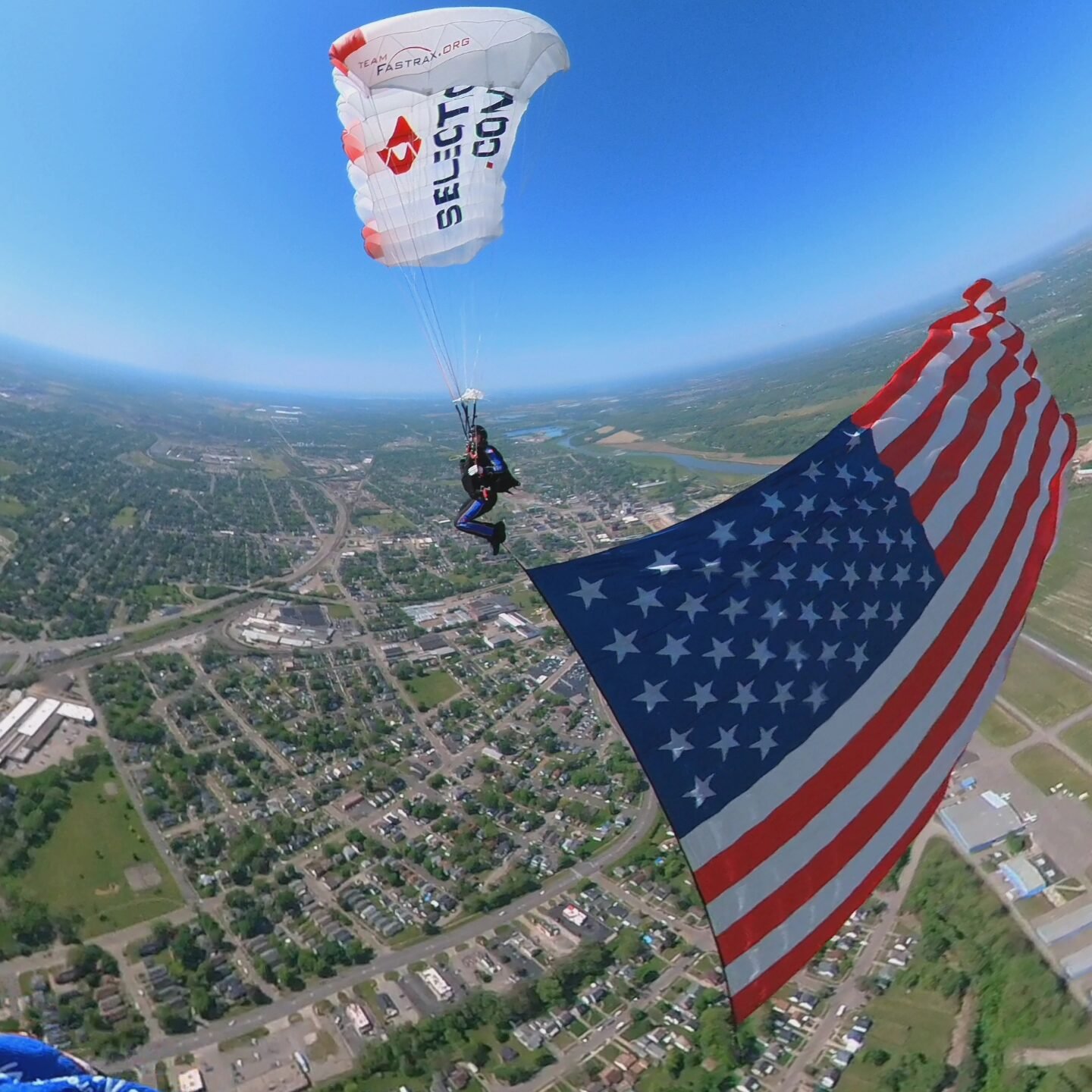 Flag flight — side view