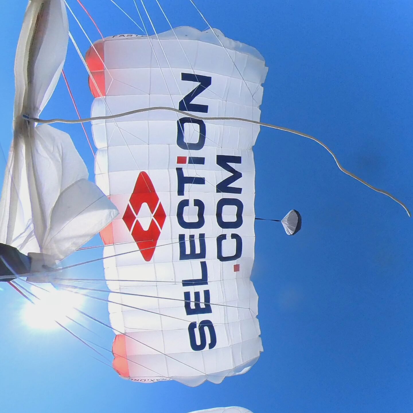 Sponsor canopy in flight